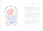 Gratitude journal with floral design and text on a white background