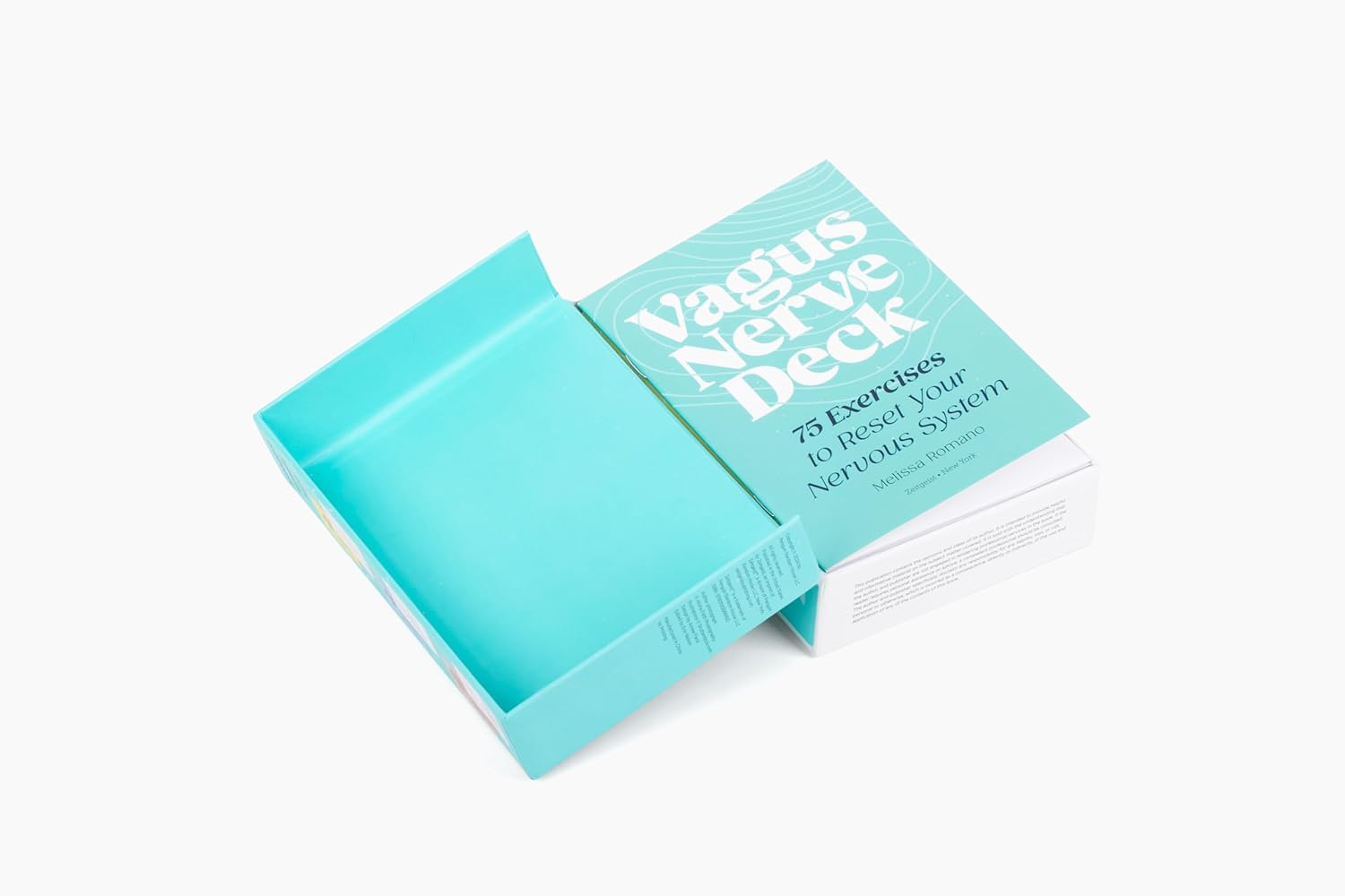 Turquoise card deck titled 'Vagus Nerve Deck' on a white background