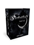 Black tarot card box with 'Nightfall Tarot' text on a white background