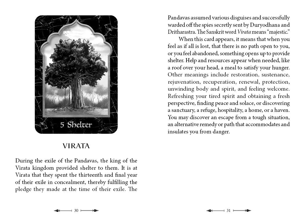 Card with a tree illustration and text on a white background