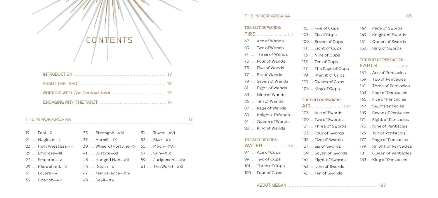 Table of contents for a book or document with chapter headings and page numbers.