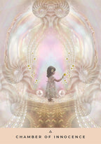Artistic depiction of a child in a Chamber of Innocence with soft, pastel colors and decorative elements.