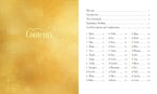 Table of contents with a gold gradient background