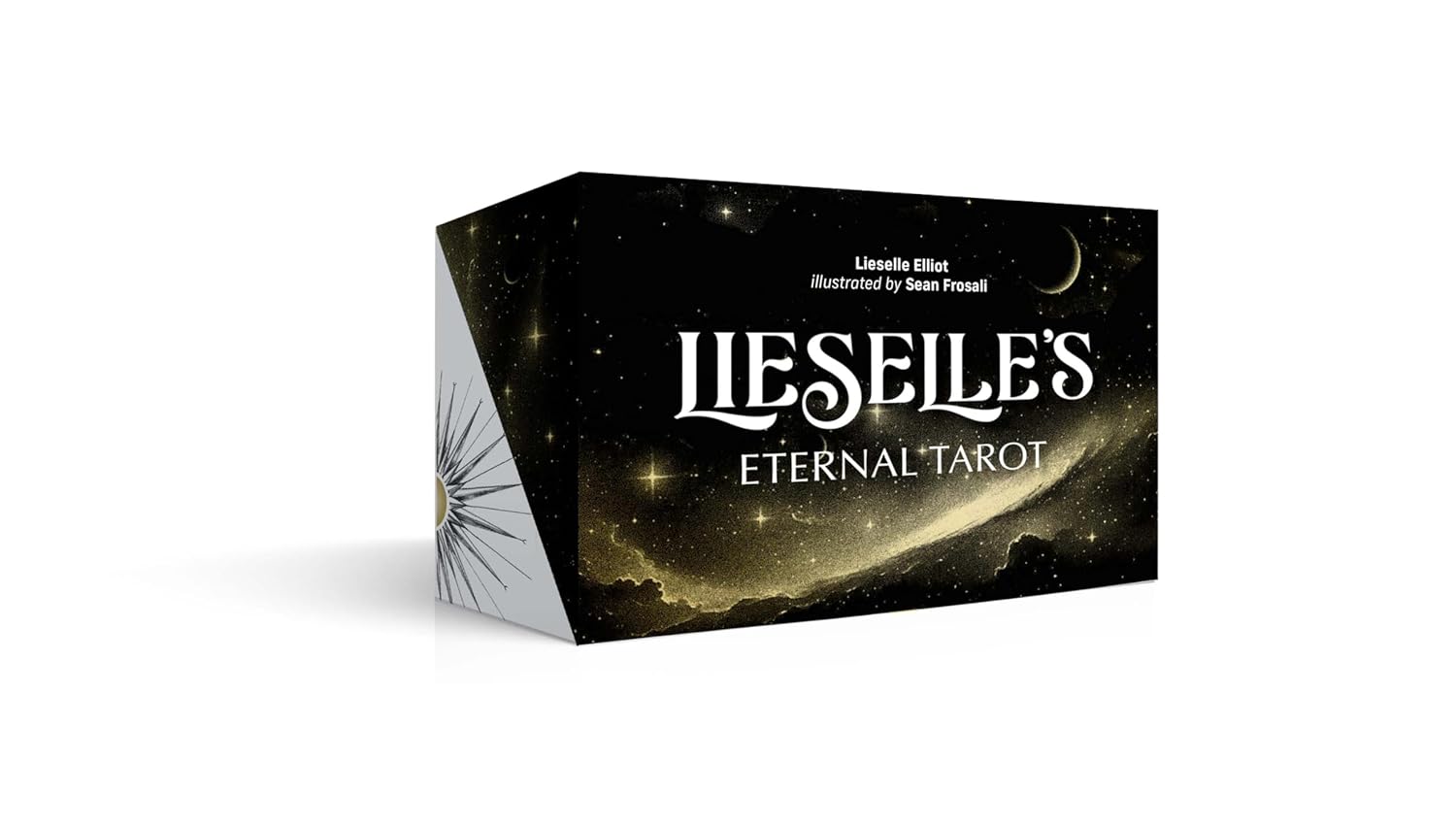Lieselles Eternal Tarot box with celestial design on a white background