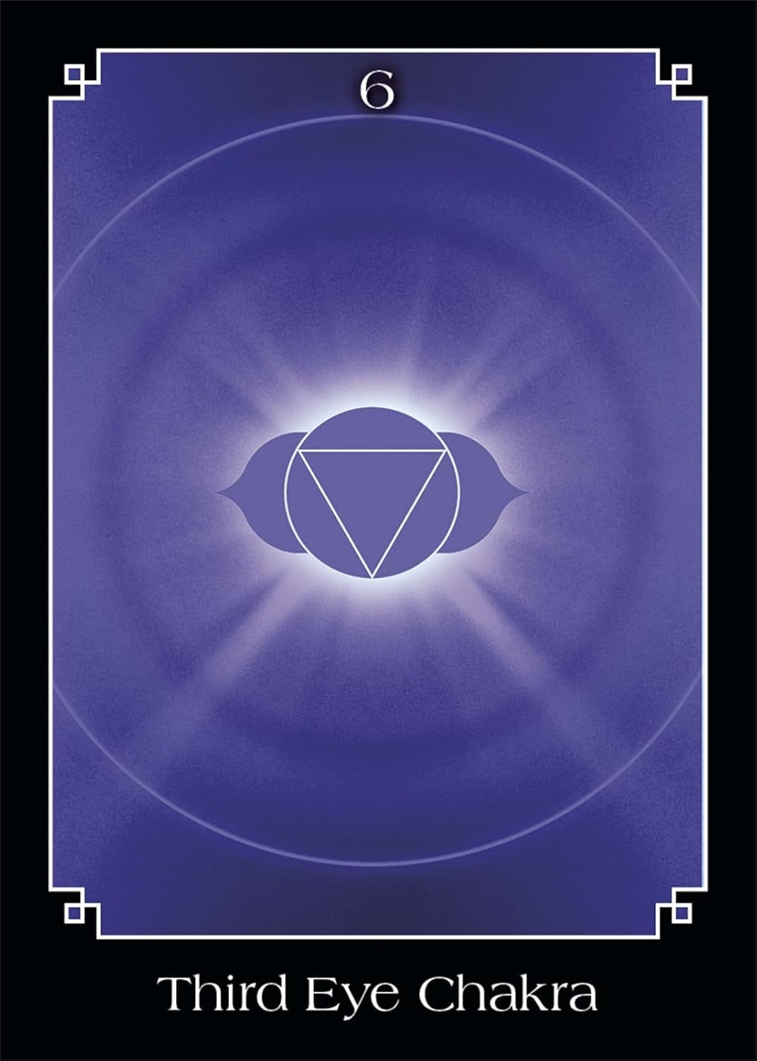 Third Eye Chakra symbol on a purple background with geometric design
