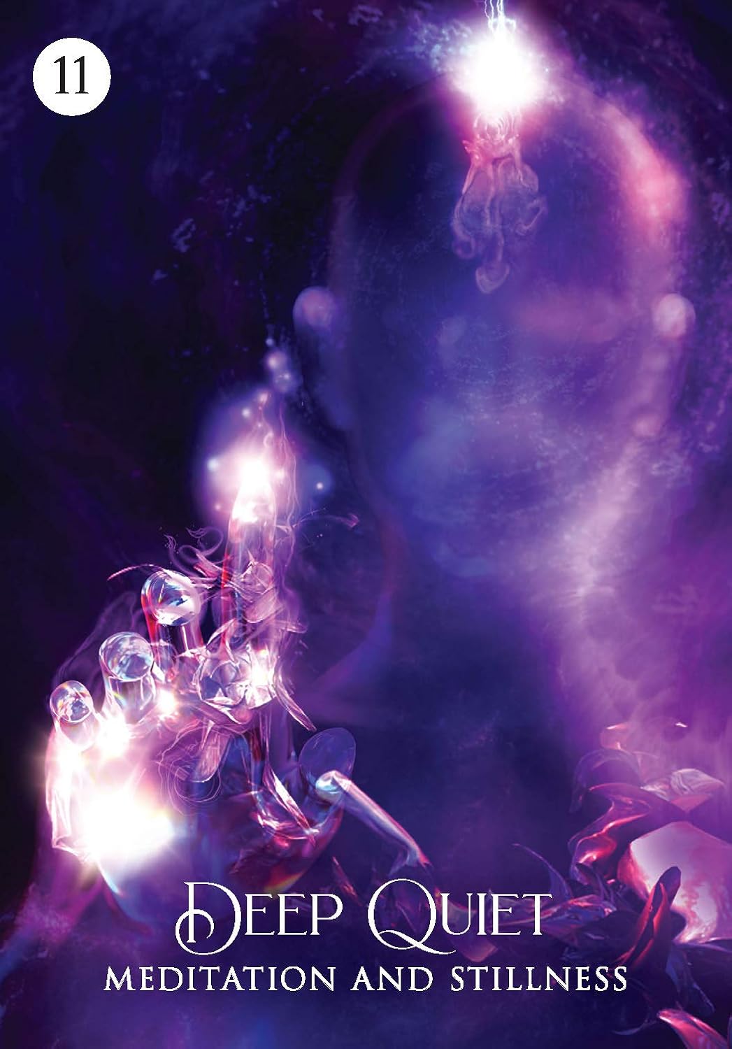 Cover of a book titled 'Deep Quiet: Meditation and Stillness' with a purple and pink abstract design.