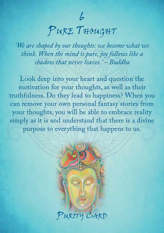 Buddha quote on a blue background with colorful Buddha illustration