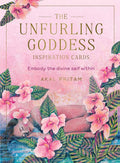 Book cover of 'The Unfurling Goddess Inspiration Cards' with floral design and text.