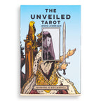 Book cover of 'The Unveiled Tarot' by Jesse Lonergan with a stylized illustration of a figure holding a mirror.