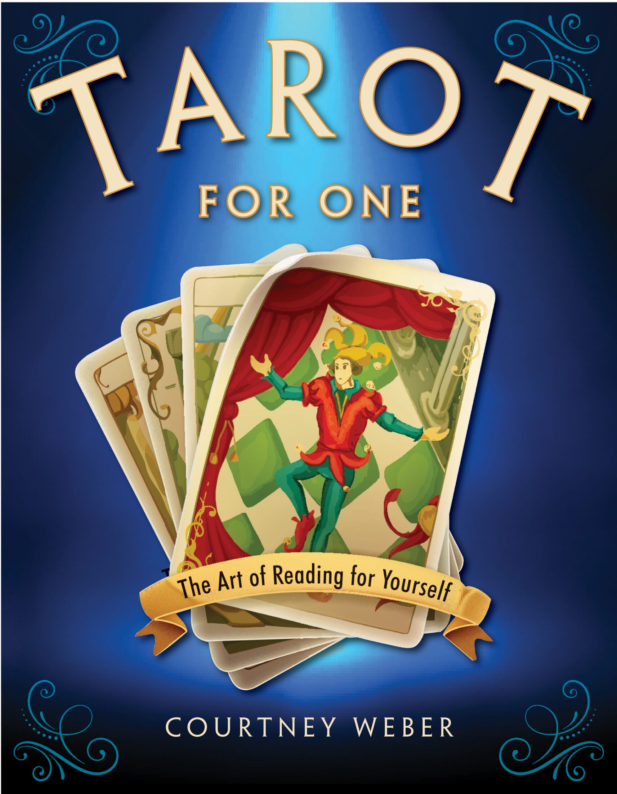 Book cover of 'Tarot for One' with tarot cards and a blue background