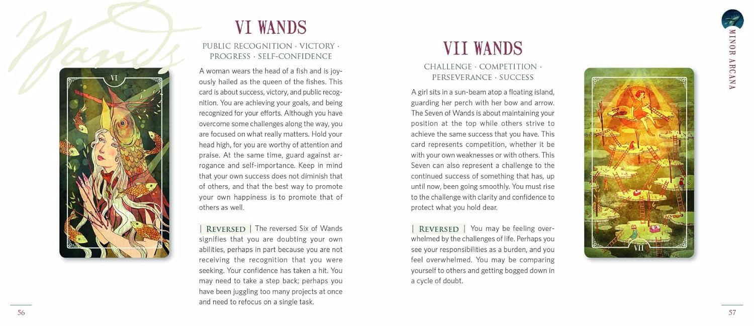 Two tarot cards with descriptions on a white background