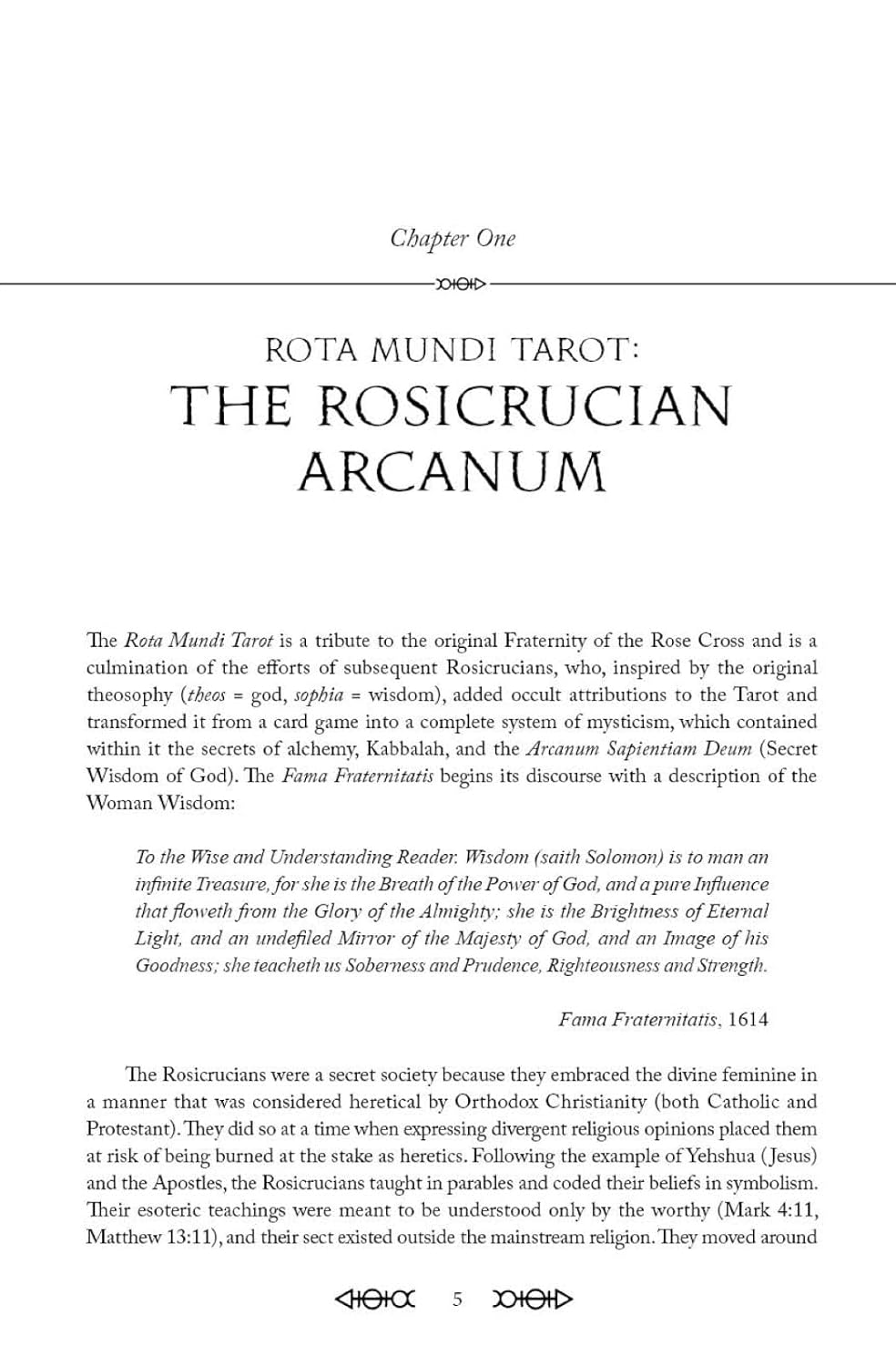 Introduction page of 'Rota Mundi Tarot: The Rosicrucian Arcanum' with text on a white background.