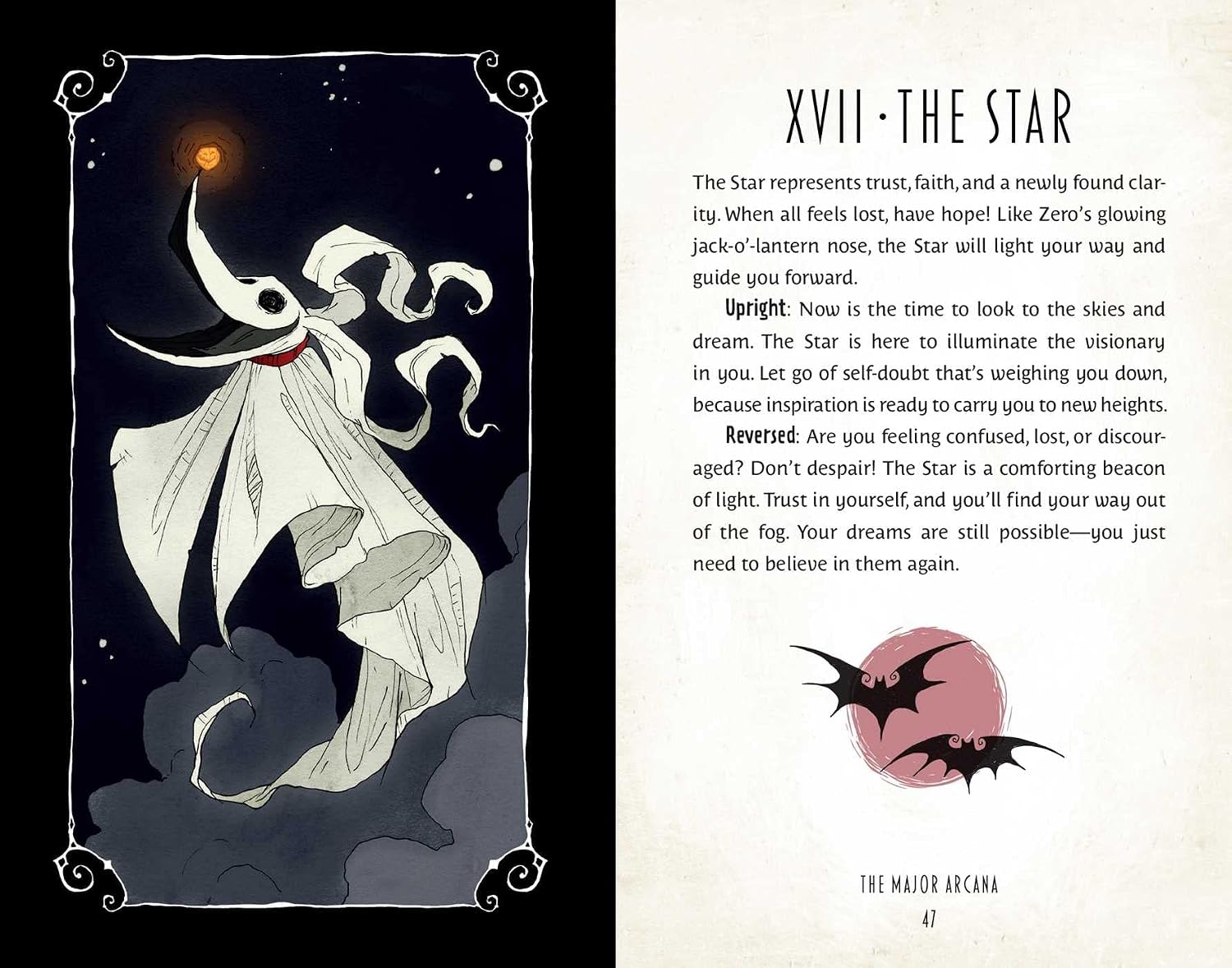 Illustration of a fairy with a glowing star on a dark background, accompanied by text explaining the astrological meaning of 'The Star'.