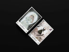 Two tarot cards featuring artistic illustrations on a black background