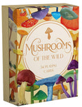Card game box titled 'Mushrooms of the Wild' with colorful mushroom illustrations on a beige background.