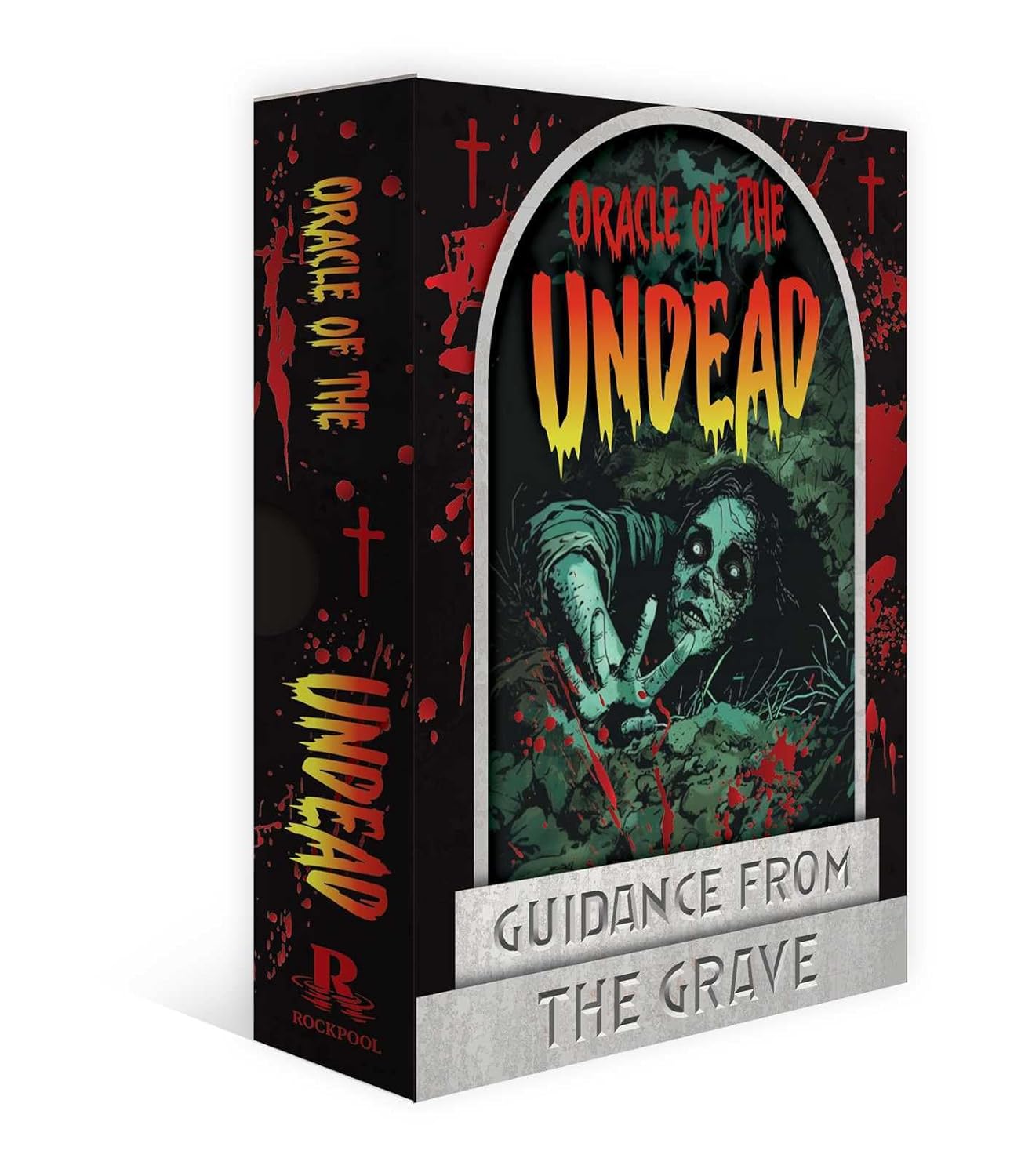 Product packaging for 'Oracle of the Undead' with a zombie illustration on a white background
