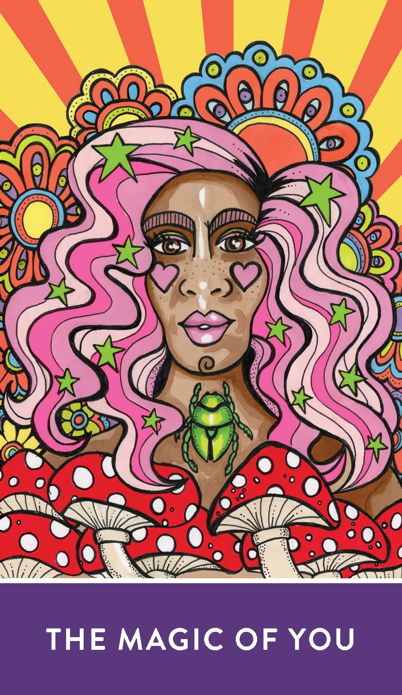 Colorful illustration of a woman with pink hair and a vibrant background with text 'The Magic of You'.