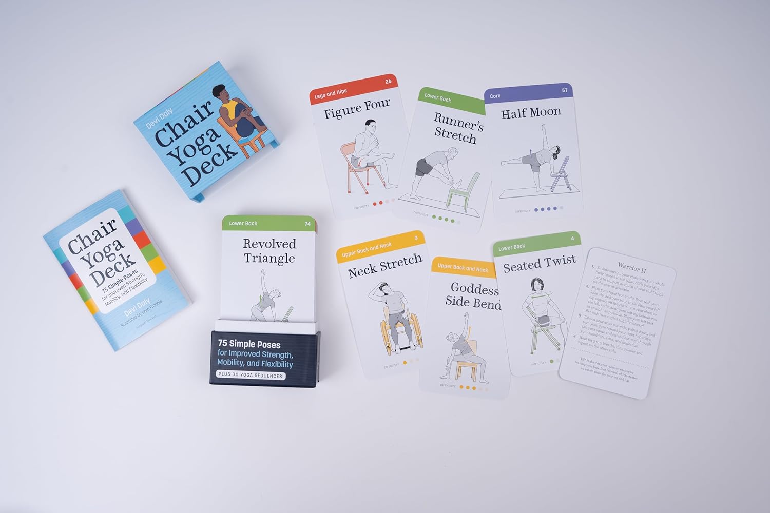 Chair Yoga Deck cards on a white background