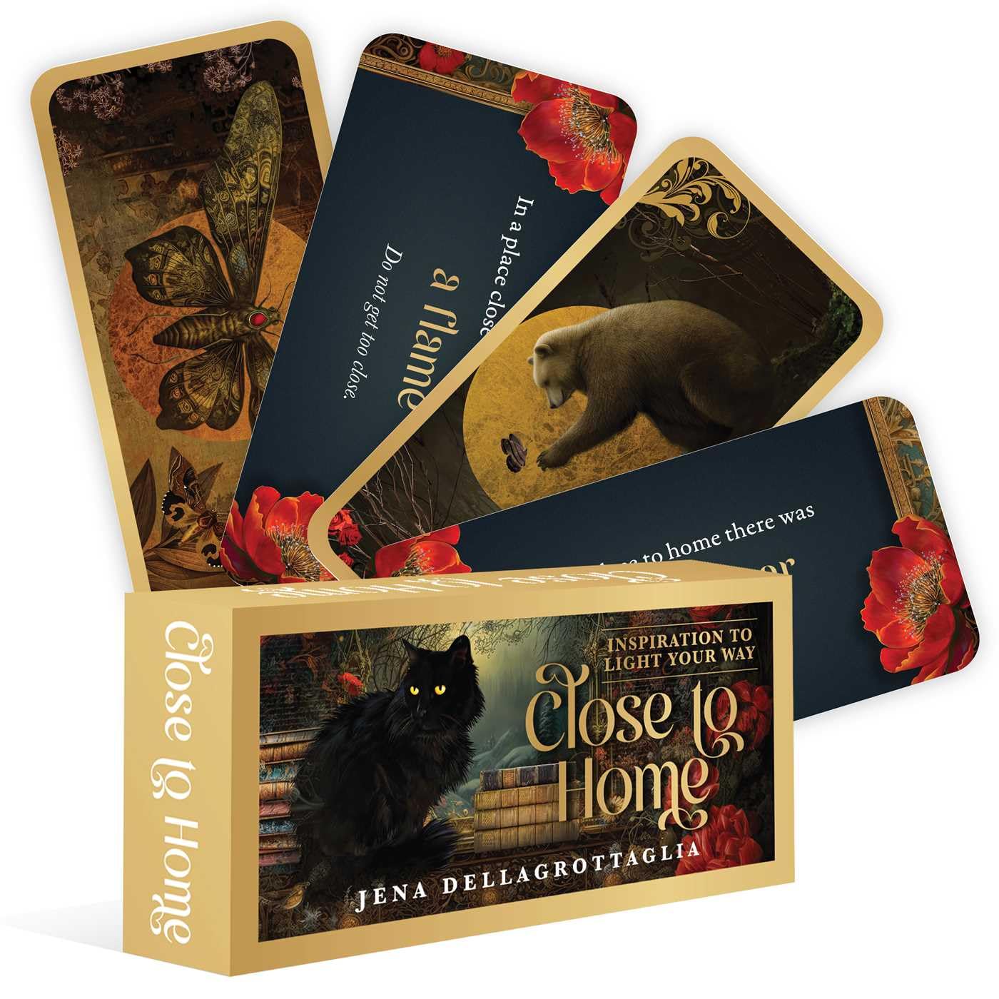 Close To Home book with tarot card design featuring animals and nature