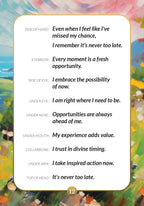 Card with motivational text on a colorful nature-themed background