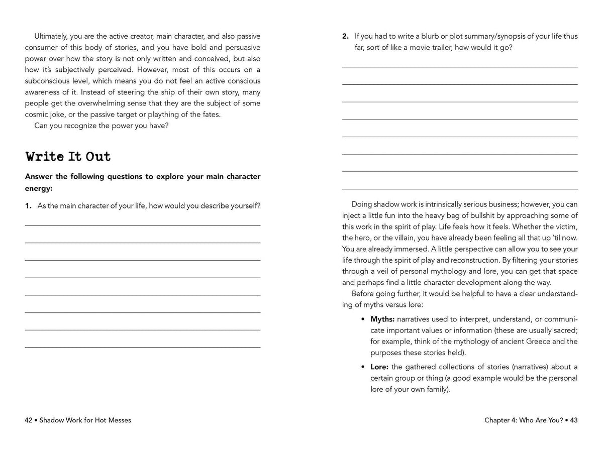 A printed worksheet page titled 'Write It Out' with two columns of text and blank lines for writing, shown on a white background.