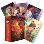Ancestral Healing Oracle cards with colorful illustrations on a white background