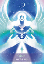 Cover of a book titled 'Deceit Guardian Angel' with a stylized angelic figure and celestial design.