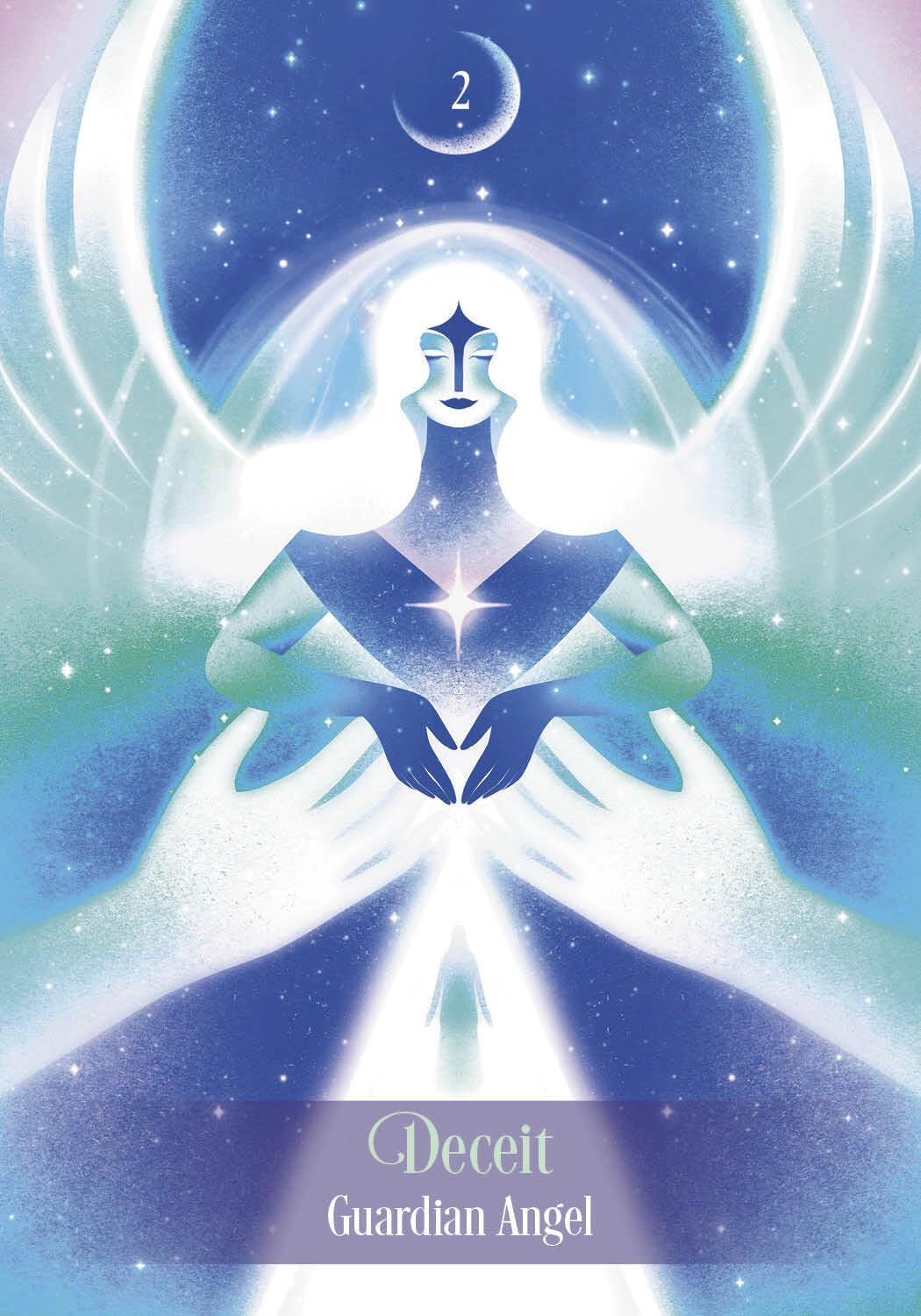 Cover of a book titled 'Deceit Guardian Angel' with a stylized angelic figure and celestial design.