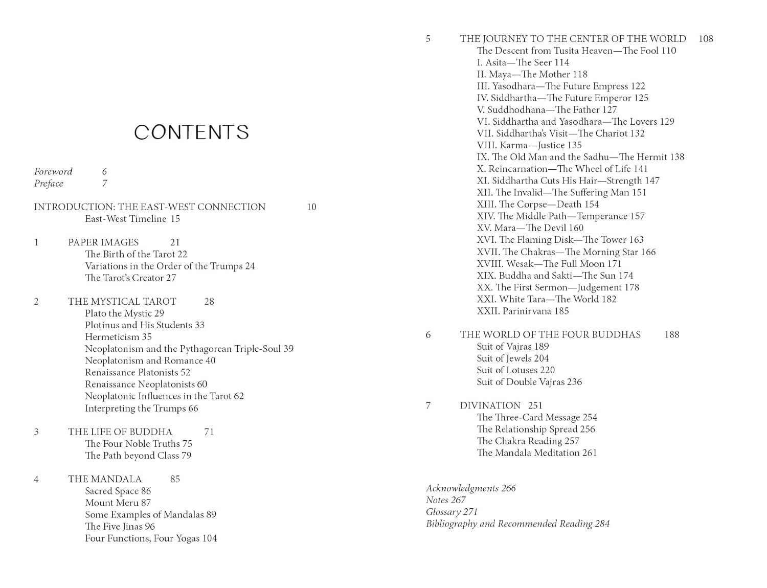 Table of contents page from a book or document with text and chapter titles.