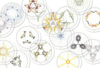 Illustrations of zodiac signs in circular designs on a white background