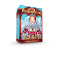 Shakespearean Tarot card box with a character from Shakespeare's plays on a white background