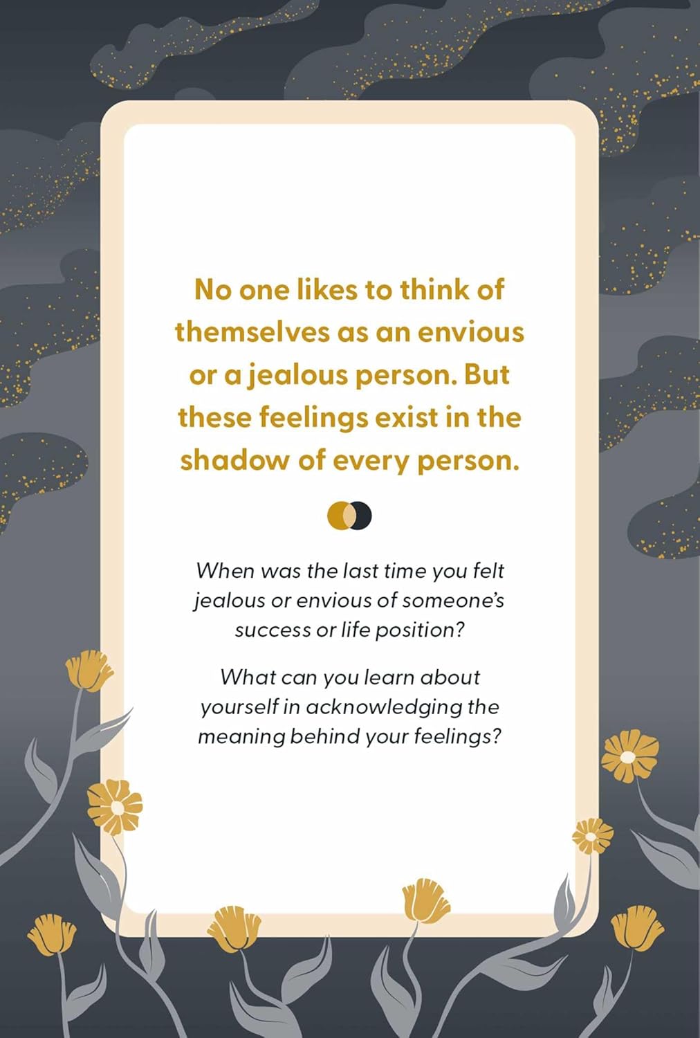 Motivational quote on a decorative background with flowers and text.