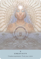 Artistic depiction of a figure with a celestial background and the word 'Creativity' at the bottom.