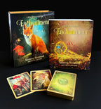 Lenormand of Enchantment card set with books and cards on a dark background