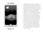 A printed page from a book or journal showing a small black-and-white artwork labeled 'THE HERMIT' with a gray rectangle obscuring the center, plus two paragraphs of text on a white page.