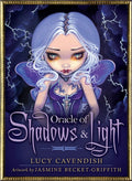 Book cover of 'Oracle of Shadows & Light' with a fairy illustration and dark background