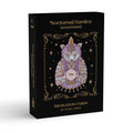 Nocturnal Garden Lenormand divination cards packaging with a wolf illustration on a black background.