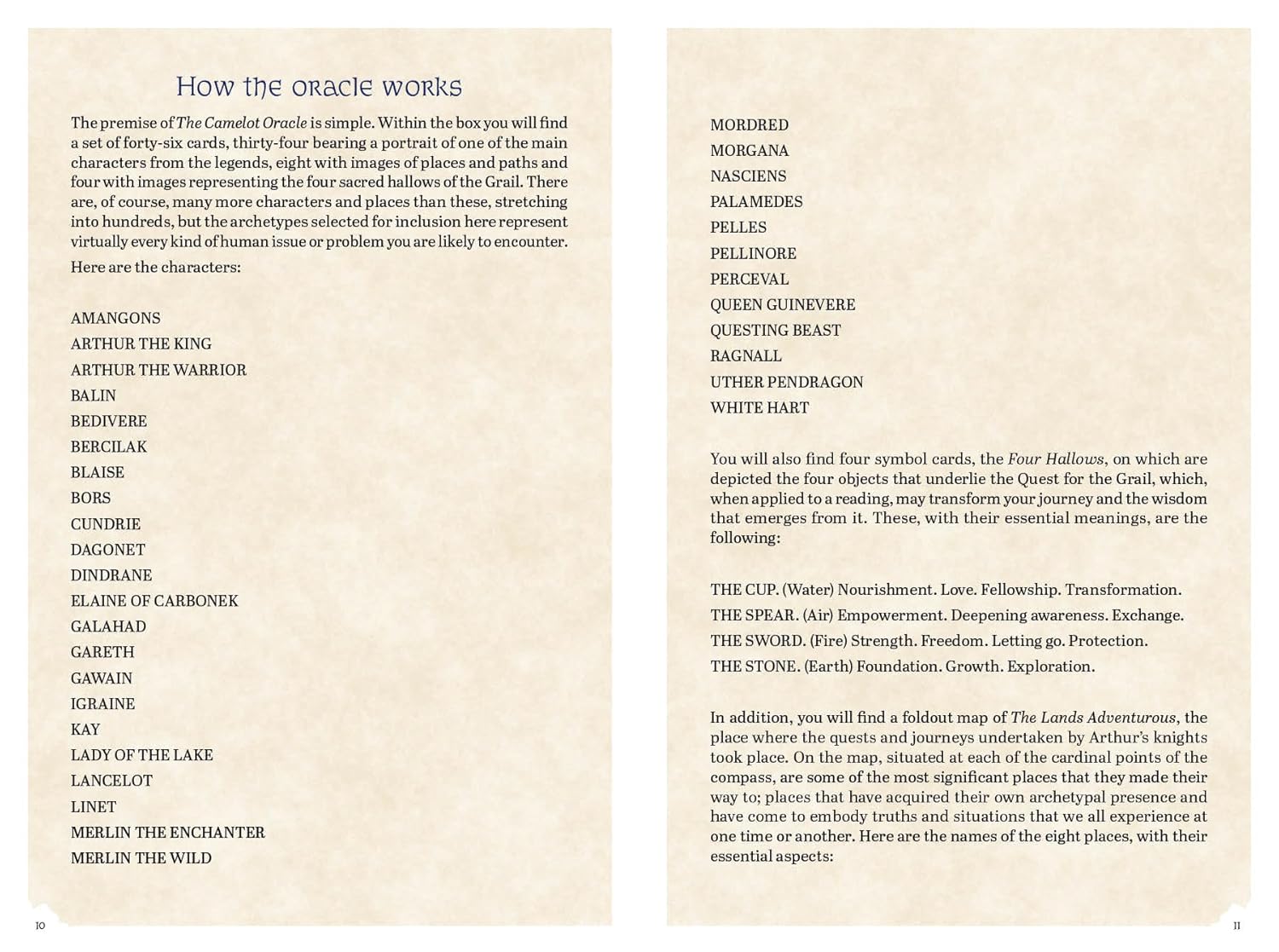 Text describing how an oracle works, including a list of names and descriptions.