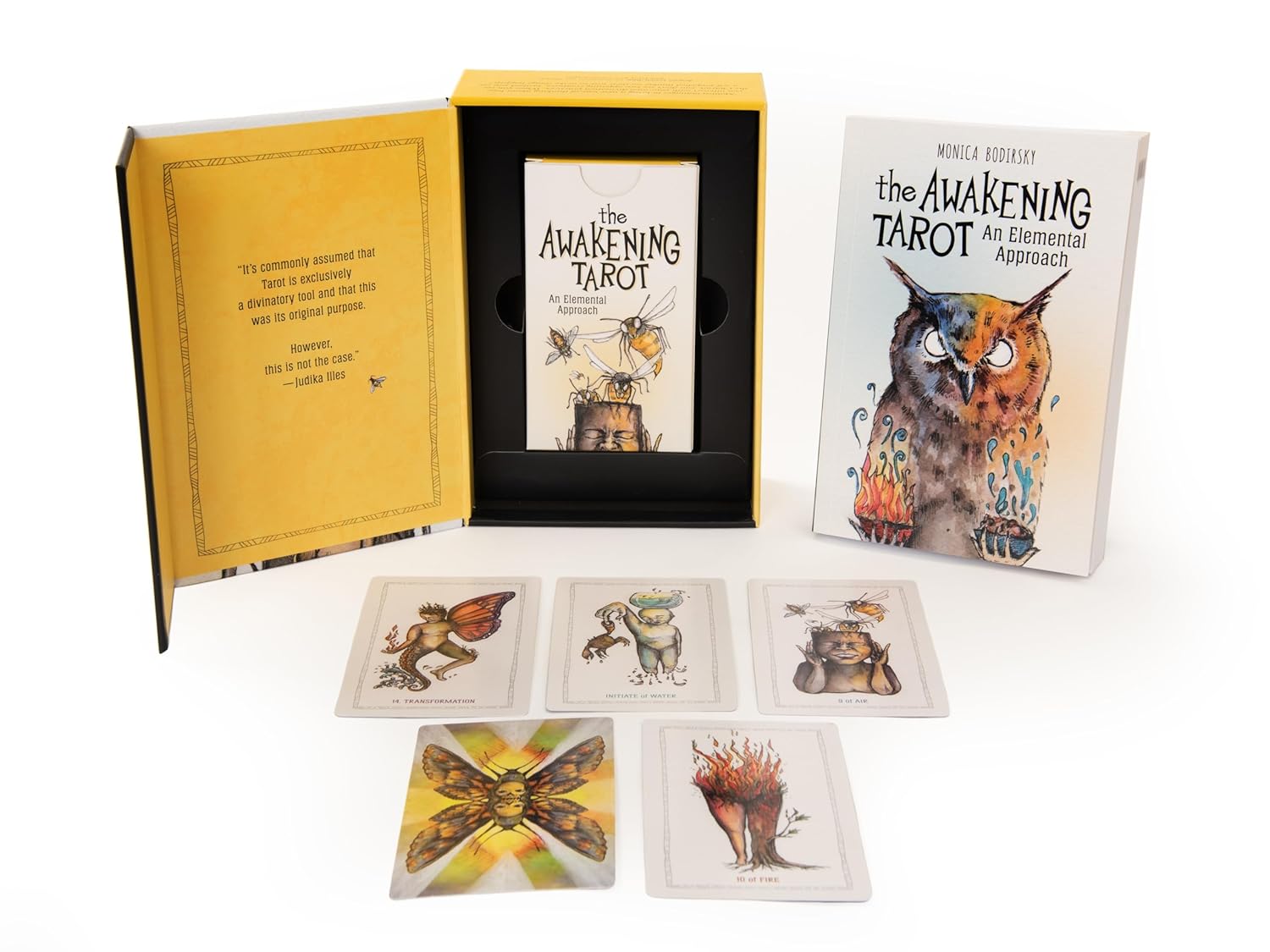 The Awakening Tarot set with cards and box on a white background