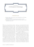 Page from a book titled 'A Glimpse at Astrology' with text and a decorative border.