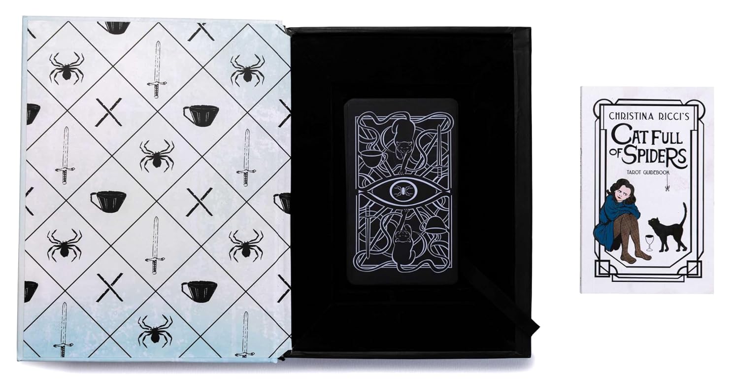 Collection of books with black and white designs on a white background