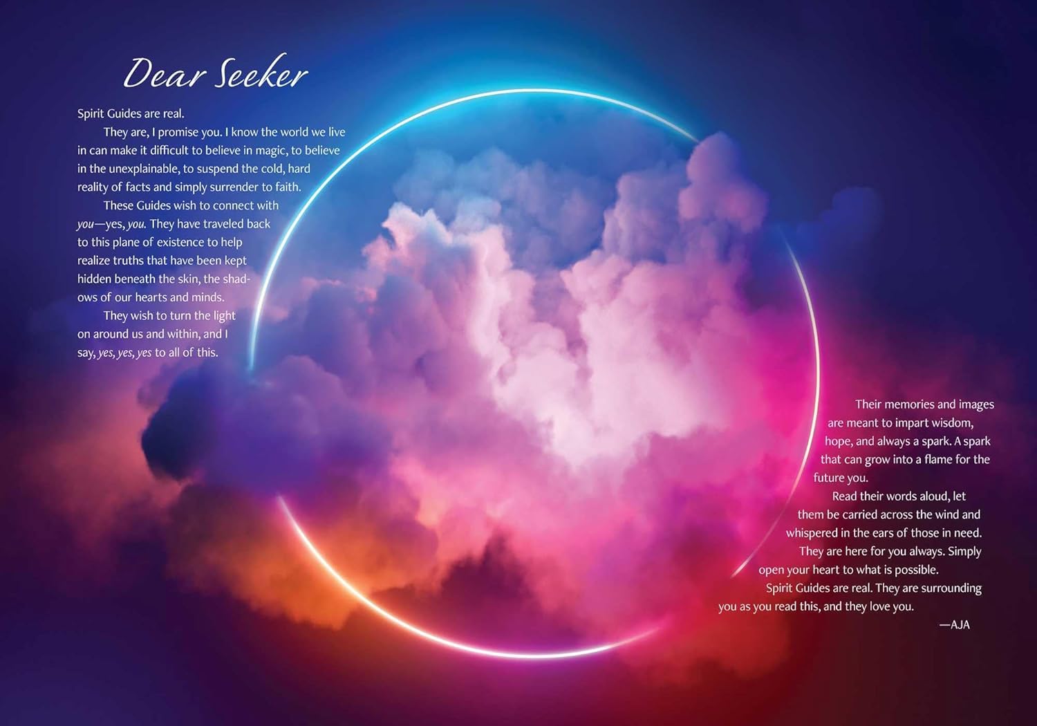 Futuristic design with a glowing circle and colorful cloud-like shapes on a dark background, featuring text.