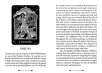Card featuring Arjuna with descriptive text on a black and white theme