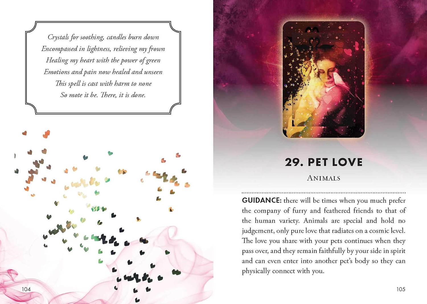 Magical book or guide with a phone case featuring a woman and cat, surrounded by mystical elements.