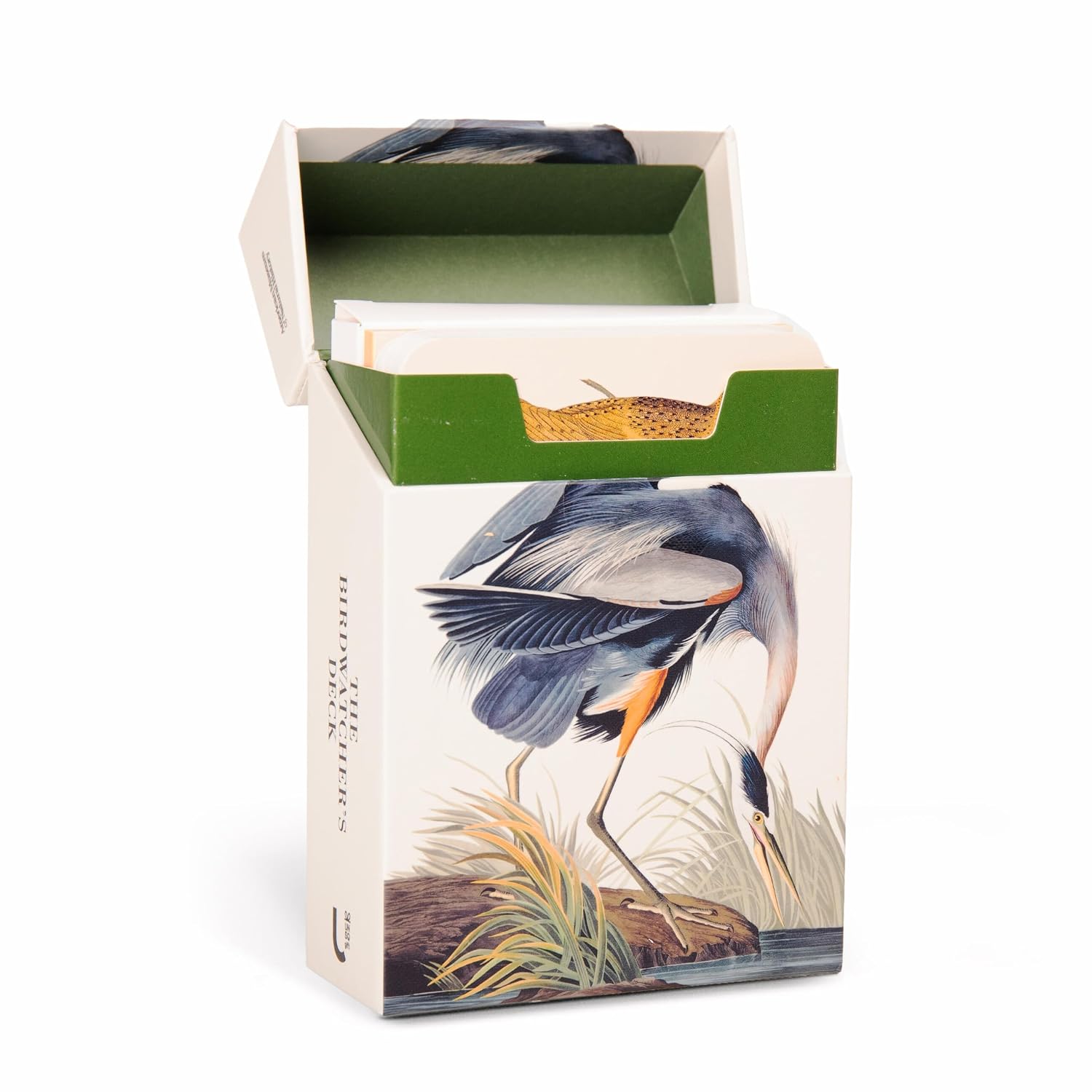 Cardboard box with bird illustration on a white background