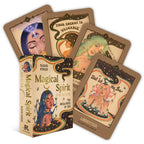 Set of tarot cards with artistic illustrations on a white background