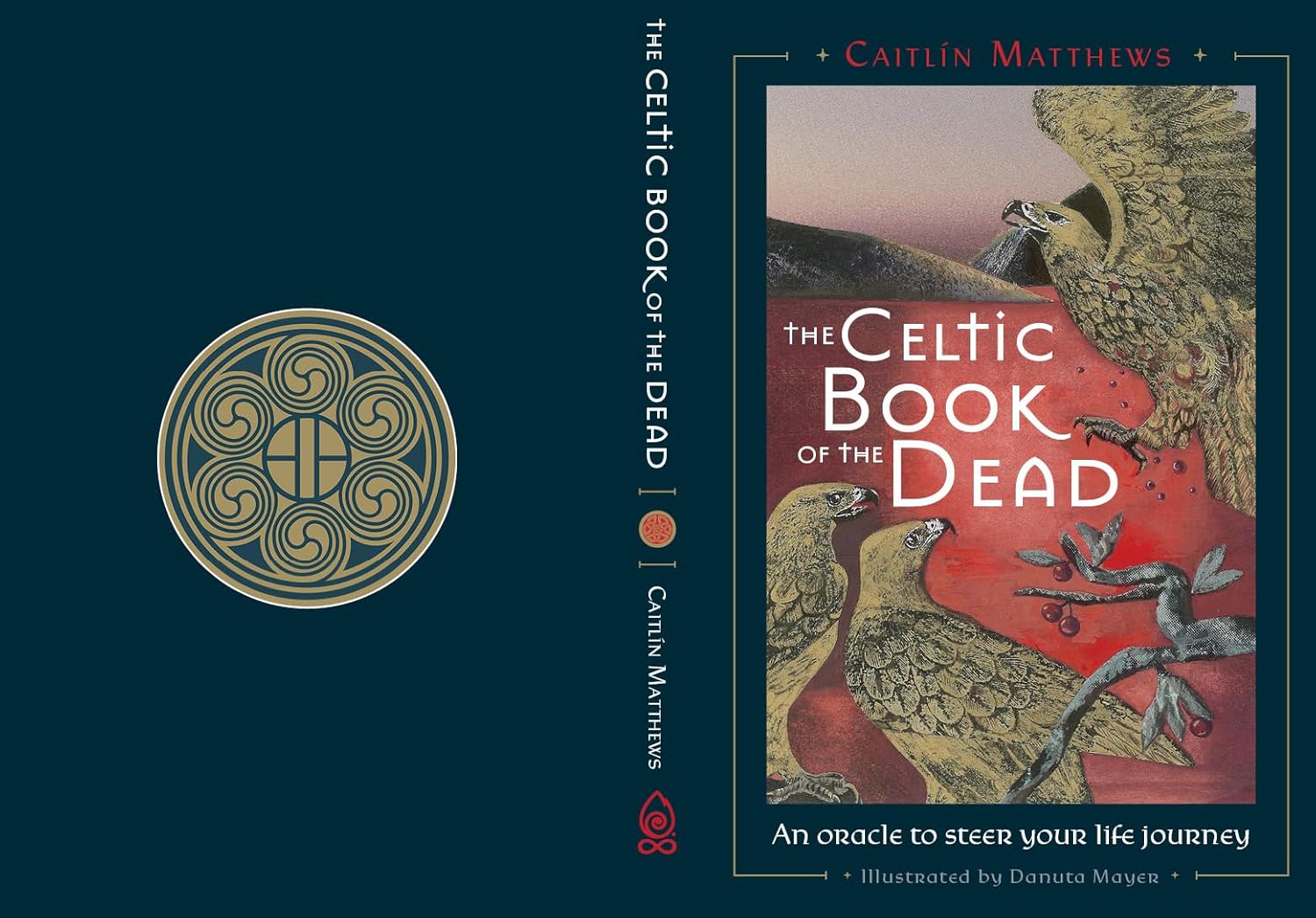 Book cover of 'The Celtic Book of the Dead' with a decorative design on a dark blue background.