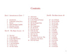 Table of contents for a tarot book with chapter headings and page numbers.