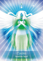 Guardian Angel card with a blue and white background