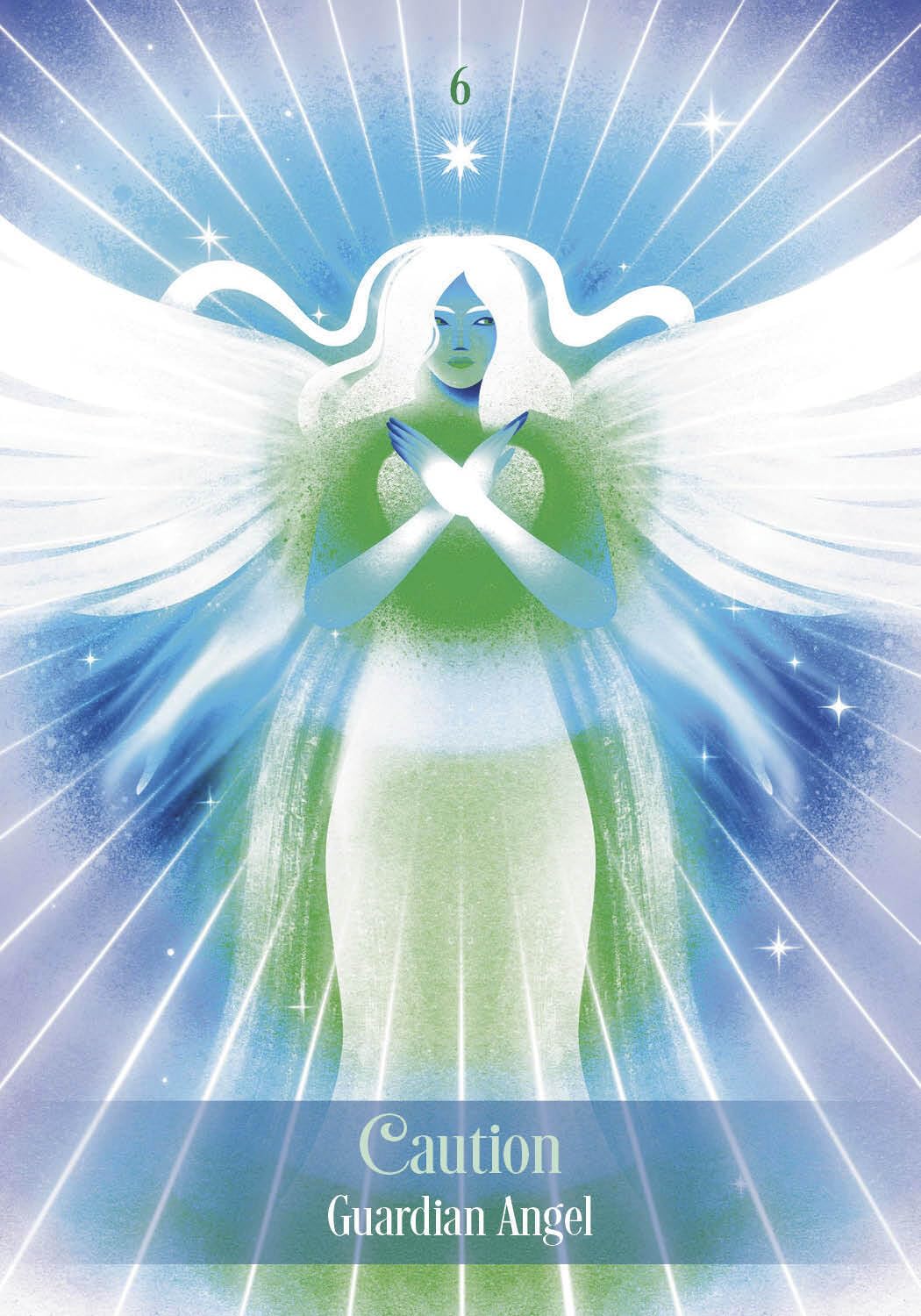 Guardian Angel card with a blue and white background